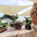 Patio Paradise 28' x 28' x 28' Sun Shade Sail Triangle Canopy Shade Cloth Fabric Sunlight Block Patio Pergola Cover HDPE Deck Awning for Outdoor Backyard Roof Shading, Beige