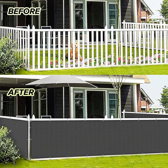 LOVE STORY Balcony Privacy Screen, 3'x3' Deck Shield Screen Fence Cover,UV Protection and Weather-Resistant,3 FT Height for Deck, Patio, Backyard, Outdoor Pool, Porch, Railing, Dark Grey