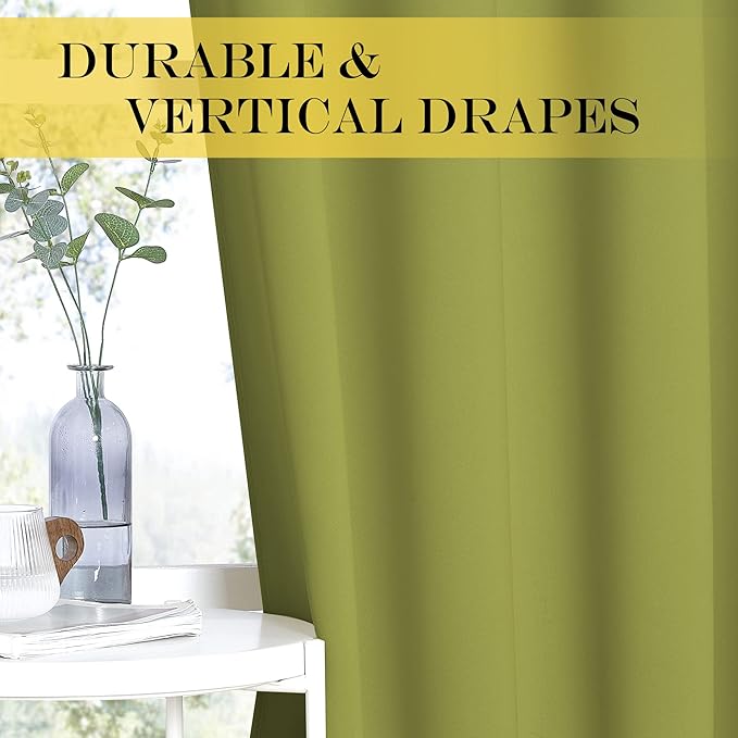 NICETOWN Blackout Curtains for Sliding Glass Door Room Divider Noise Reduce Curtain Panel Portable Window Screen Sliding Partition, W100 x L102 inches, 1 Panel, Fresh Green