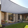 LOVE STORY Custom Size 5'x10' Silver Grey Sun Shade Sail Rectangle UV Block Canopy Patio Sail Sunshades Fabric for Outdoor Garden Carport (We Make Custom Size)