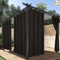 HolidayIdeas Outdoor Curtains for Patio Waterproof, 2 Panels - 54 x 120 Inch - Privacy Protection & Light Filtering Curtains Grommet Outside Curtains for Porch, Gazebo, Pergola, Backyard (Chocolate)