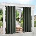 NICETOWN 2 Panels Long Outdoor Curtains Waterproof 108 inch Length for Patio, Windproof Thermal Insulated Rustproof Top and Bottom Grommet Blackout Outdoor Drapes for Porch, W52 x L108