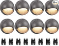 SUNVIE Low Voltage Deck Lights with Fastlock2 Wire Connector 5W LED Landscape Step Stair Lights Outdoor Accent Lighting Garden Post Fence Light 3000K 12-24V AC/DC 3.2FT ETL Listed Cord, 8 Pack