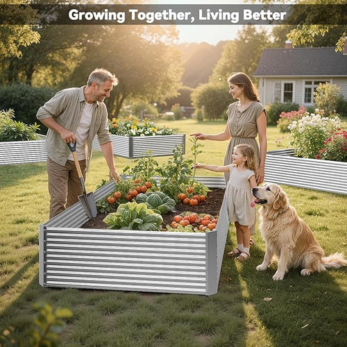 2 Pack Tall 6x3FT Raised Beds for Gardening, Corrugated Galvanized Steel Raised Garden Bed, Outdoor Metal Above Ground Garden Bed for Vegetables and Flowers(Rectangular)