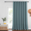 NICETOWN Blackout Curtains for Sliding Glass Door Room Divider Noise Reduce Curtain Panel Portable Window Screen Sliding Partition, W100 x L102 inches, 1 Panel, Greyish Blue