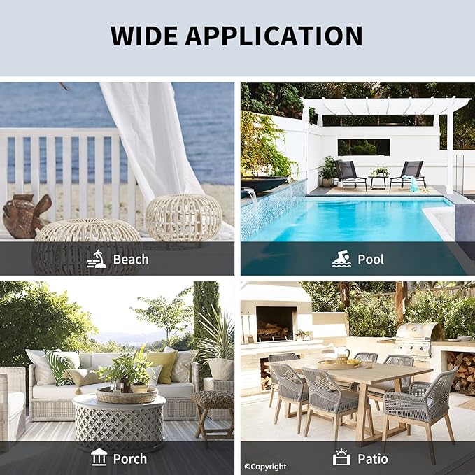 Water Proof Outside Curtains with Grommet Top for Porch, W84 x L95 Thermal Insulated Washable Light Block Outdoor Divider Drapes for Patio Gazebo Deck Pool Area Pergola Cabana (2 Panels)