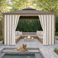 DIVA EN CAMINO DEC Outdoor Patio Curtain Waterproof Darkening Thermal Insulated Indoor Curtains for Bedroom, Porch, Living Room, Pergola, Cabana, W84 x L108, Cream, Set of 2 Panels