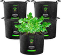 VIVOSUN 5-Pack 20 Gallon Plant Grow Bags, Heavy Duty Thickened Nonwoven Fabric Pots with Handles