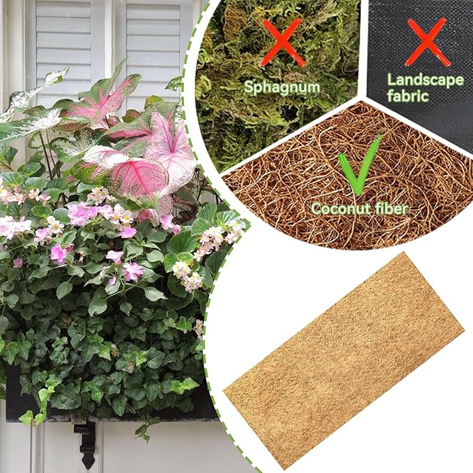 16x100 Inch Coconut Liner Roll for Planters Flower Basket Natural Coco Fiber Liners for Indoor & Outdoor Plants DIY Coir Fibre Mat Sheet for Animal Pet Pad Reptile Carpet Garden Decoration