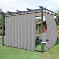 Easy-Going Outdoor Patio Curtains Detachable Tab Top Windproof Weatherproof Curtain for Cabana, Porch, Pergola and Gazebo, Tab Bottom Drape, 2 Panels, 110W x 84L inch, Light Grey