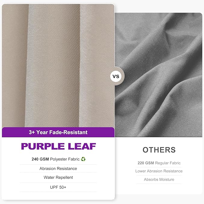 PURPLE LEAF 8.8' X 8.8' Right-left Tilt Patio Umbrella with Base Outdoor Cantilever Swivel Square Umbrella with Tilt Aluminum Offset Umbrella with 360-degree Rotation for Garden Deck Pool Patio Beige