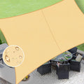 LOVE STORY Rectangle 7'x7' Waterproof Sun Shade Sail Canopy UV Block for Outdoor Patio Backyard Carport,Sand(We Make Custom Size)