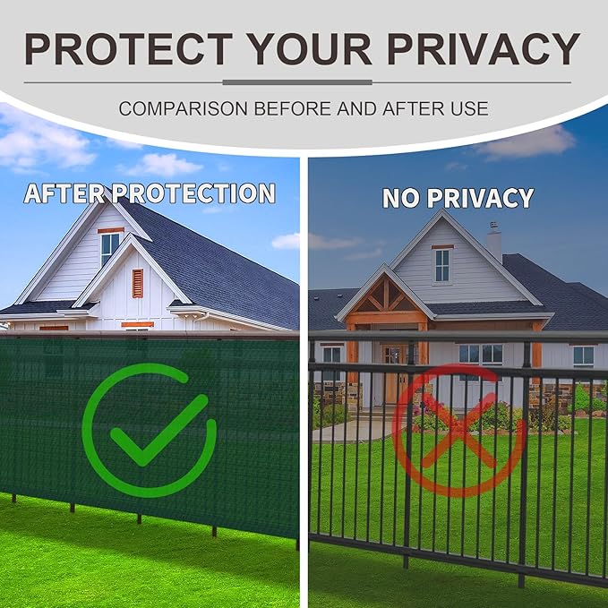 LOVE STORY Custom Size 3'x29' Dark Green Balcony Privacy Screen,UV Block Privacy Fence Screen,90% Shield for Outdoor Pool Garden Apartment Railing