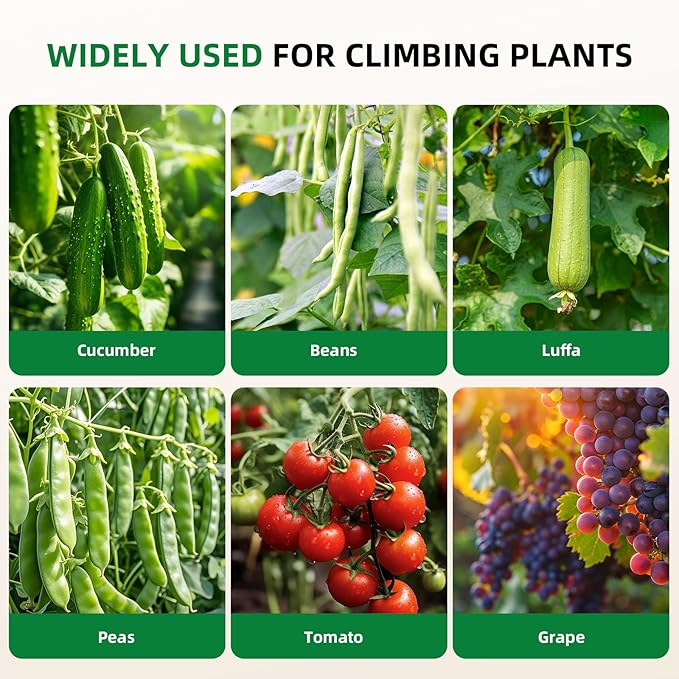 Cucumber Trellis for Raised Bed, U-Shape Garden Arch Metal Support for Climbing Plants, Metal Arch Plant Support Vegetables Trellis, Plant Support for Vine Outdoor (Black, 47*30*47inch(L*W*H))