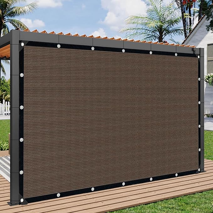 Mocha Sun Shade Cloth,Pergola Shade Cover with Reinforced Grommets,90% Shade Fabric Fence Privacy Screen Balcony,Pergola Shade Cover Canopy Garden Carport Porch Deck Patio Shade,10x14FT
