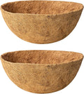 2 Pack 14 Inch Round Replacement Coco Liners for Hanging Basket Natural Coconut Fiber Liner for Flower Planter Pot Coco Coir Pots for Outdoor Garden Planting