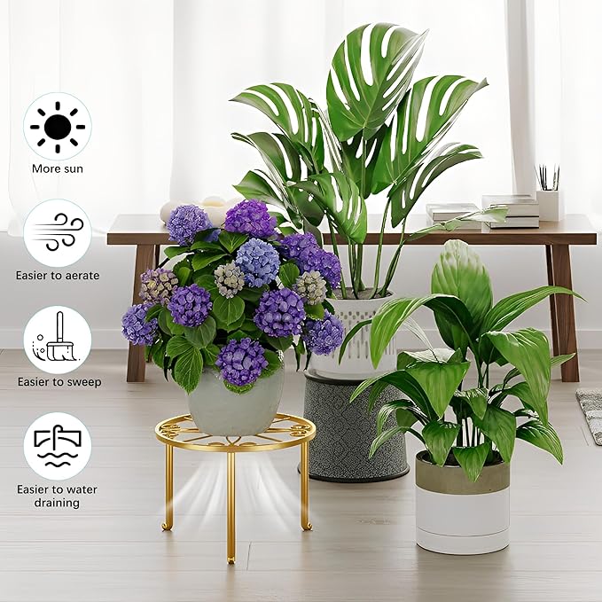 5 Pack Metal Plant Stand Home Flower Stand Shelf for Multiple Display Pot Holder Rack for Indoor Outdoor Round Short Plant Stand