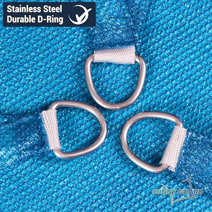 SUNNY GUARD Custom Size 14'x14'x19.8' Turquoise Blue Sun Shade Sail Right Triangle UV Block Shade for Backyard Yard Patio Deck Garden(Customized)