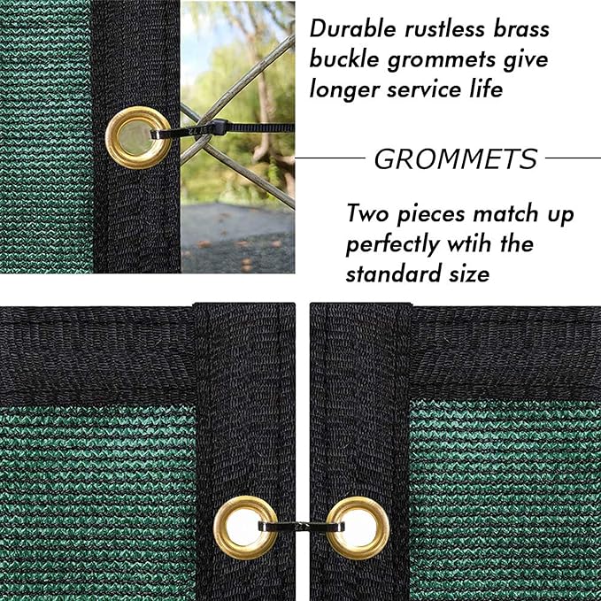 UPGRADE Privacy Screen Fence 4' x 50' Commercial Shade Cover with Brass Grommets Heavy Duty Perfect for Outdoor Back Yard-Dark Green, Customizable