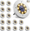 GIGALUMI Solar Ground Lights - No-Drill Fence Lighting Solution, Waterproof Perimeter Lights Compatible with Wood, Metal & Concrete Fences (16 Pack Warm White)