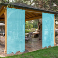 SpaceDresser Waterproof Outdoor Sheer Curtains for Patio - 2 Panels Rod Pocket Indoor Voile Sheer Curtain for Living Room,52W x 120L inch,Aqua