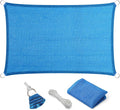 Eden's Decor Straight Flat-Edged Sun Shade Sail Rectangular 11' x 12' Blue UV-Blocking Outdoor Canopy Fabric Cloth Awning for Pergola Patio Garden Backyard Custom Size