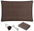 Eden's Decor Straight Flat-Edged Sun Shade Sail Rectangular 4' x 14' Brown UV-Blocking Outdoor Canopy Fabric Cloth Awning for Pergola Patio Garden Backyard Custom Size