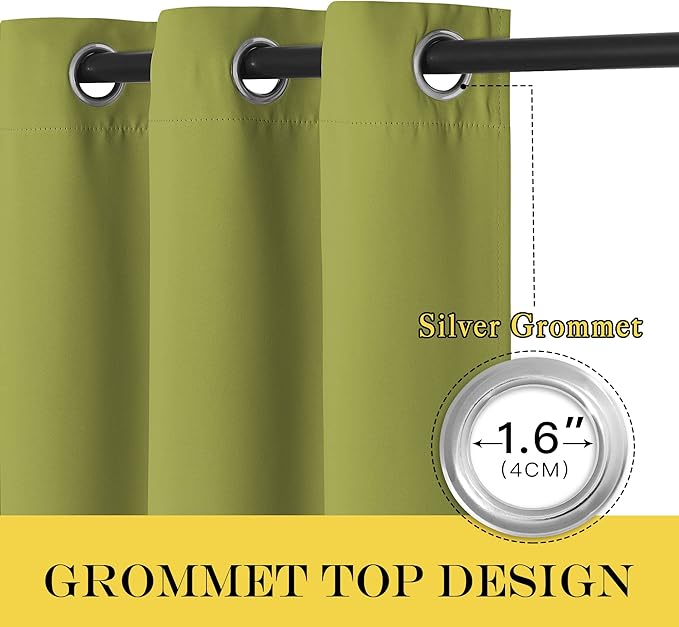 NICETOWN Blackout Curtains for Sliding Glass Door Room Divider Noise Reduce Curtain Panel Portable Window Screen Sliding Partition, W100 x L102 inches, 1 Panel, Fresh Green