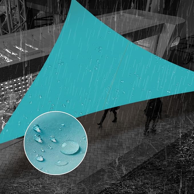 SUNNY GUARD Waterproof Sun Shade Sail 10'x18'x20.6' Turquoise Blue Right Triangle UV Block Sunshade for Backyard Yard Deck Patio Garden Outdoor Activities and Facility(Customized)
