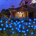 Kohlrabi Solar Garden Lights Outdoor, 6 Pack 60 LED Blue Firefly Lights Waterproof, Sway by Wind, Solar Wind Swaying Light for Yard Patio Backyard Garden Planter Flower Bed Pathway Decoration