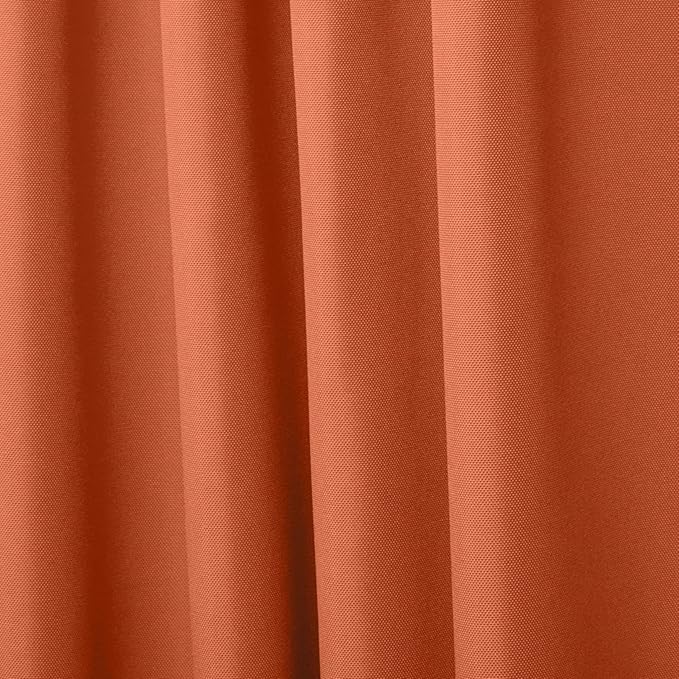 Exclusive Home Cabana Solid Indoor/Outdoor Light Filtering Hook-and-Loop Tab Top Curtain Panel Pair, 54"x120", Mecca Orange