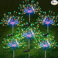 FOOING 6 Pcs Solar Garden Lights Solar Firework Lights, 200 LED String Light 2 Modes Twinkling Nightlight for Outside, Wedding, Party, Patio for Home Decor (Colorful)