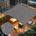 Artpuch Waterproof Sun Shade Sail, 12'x12' Dark Grey Rectangular, UV Resistant Rain Canopy, Curved Edges Shade Cloth for Outdoor Patio, Deck, Yard (Customizable)