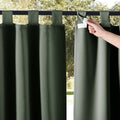 NICETOWN 2 Panels Greyish Green Long Outdoor Curtainss for Patio Waterproof, Detachable Sticky Tab Top Blackout Indoor Outdoor Blinds Heat & Cold Blocking Privacy for Gazebo/Porch, W52 x L108