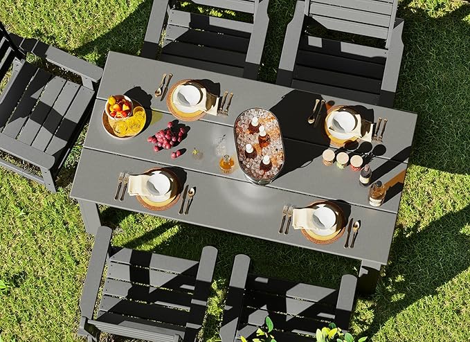 GREENVINES Outdoor Dining Chair | HDPE | Patio Chairs | All-Weather | Grey