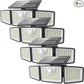 2500LM Solar Lights Outdoor with Motion Sensor,3 Head 270° Wide Angle Street Area Lights,IP65 Waterproof Security Lighting with 3 Modes(Remote,4 Pcs)