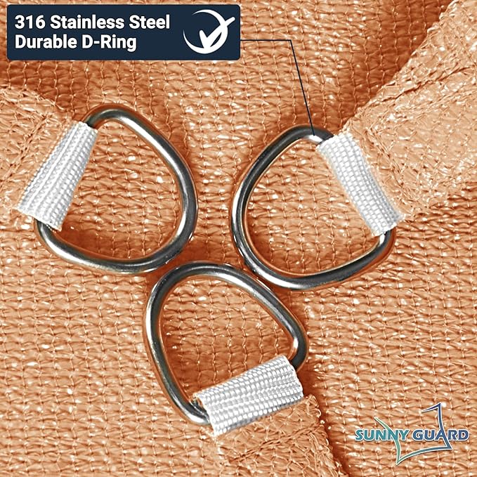 SUNNY GUARD Custom Size 14'x14' Peach Fuzz Sun Shade Sail Rectangle UV Block Shade for Backyard Yard Patio Deck Garden(Customized)