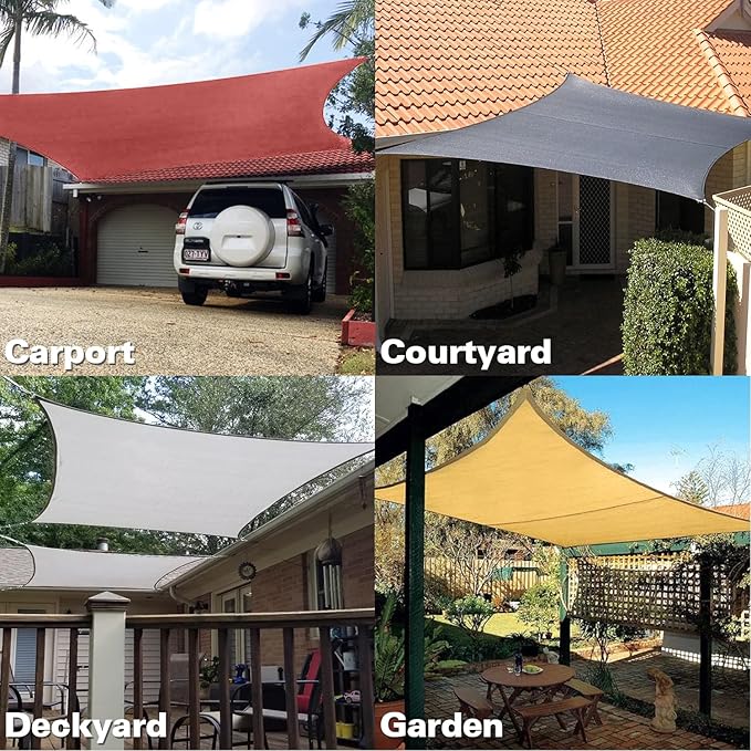 KANAGAWA 6'X16' Rust Red Custom Size Sun Shade Sail Rectangle UV Block Canopy Cover for Patio Backyard Lawn Garden Outdoor (Customized Available)
