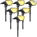 Biling Solar Spot Lights Outdoor, Bright 700 Lumen Solar Outdoor Lights IP67 Waterproof Adjustable House Lights for Patio Pathway Yard Garden Driveway Tree - Warm White(6 Pack)