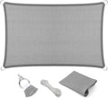Eden's Decor Straight Flat-Edged Sun Shade Sail Rectangular 14' x 19' Grey UV-Blocking Outdoor Canopy Fabric Cloth Awning for Pergola Patio Garden Backyard Custom Size