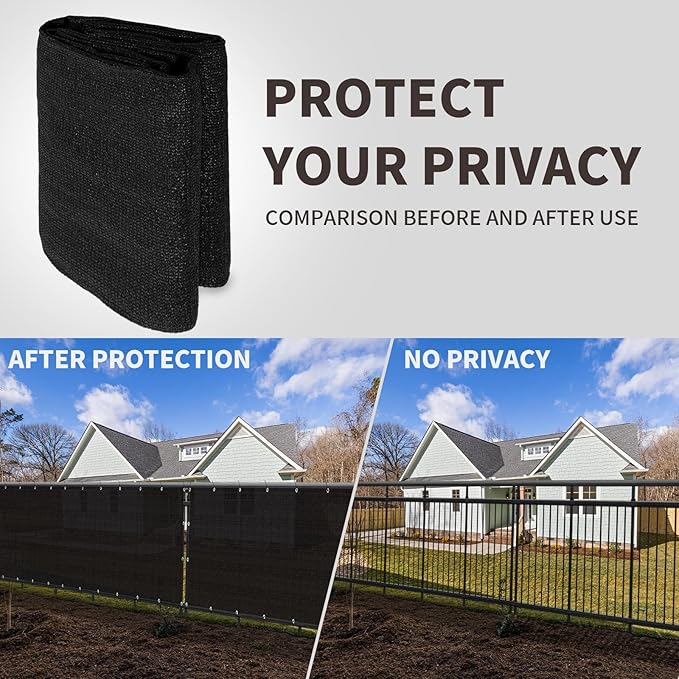 LOVE STORY Custom Size 3'x14' Black Balcony Privacy Screen,UV Block Privacy Fence Screen,90% Shield for Outdoor Pool Garden Apartment Railing