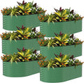 Garvee 6 Pack Galvanized Raised Garden Bed, 8x4x1.5 ft Metal Planter Box for Flowers Vegetables, Rust-Resistant Raised Garden Beds for Gardening, Easy Assembly Outdoor Garden Box & Planters, Green