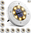 GIGALUMI Solar Ground Lights - No-Drill Fence Lighting Solution, Waterproof Perimeter Lights Compatible with Wood, Metal & Concrete Fences (12 Pack Warm White)