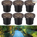 LEONLITE Dia. 4 Inch Well Lights Landscape LED In Ground, Grated Top, 3000K Warm White, 12-24V AC/DC CRI90 Low Voltage Garden Landscaping, Oil Rubbed Bronze Aluminum Housing, Pack of 6