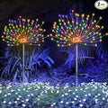 YOTOZU 2 PCS Solar Firework Light, Outdoor Solar Garden Decorative Lights 120 LED Powered 40 Copper Wires String DIY Landscape Light for Pathway (Multi-Color)