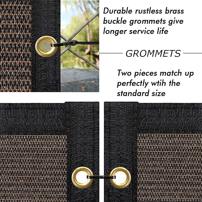 UPGRADE Privacy Fence Screen 6'x8' Brown Outdoor 90% Visibility Blockage 170 GSM Mesh Shade Cover Panels for Backyard,Balcony,Home Decoration with Zip Ties,Customized Avaliable