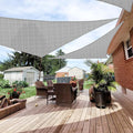 Patio Paradise 10' x 10' x 9'10" Sun Shade Sail Triangle Canopy, Permeable Shade Cloth Fabric Sunlight Block Patio Cover HDPE Deck Awning for Outdoor Backyard Pergolas Roof Shading, Light Gray