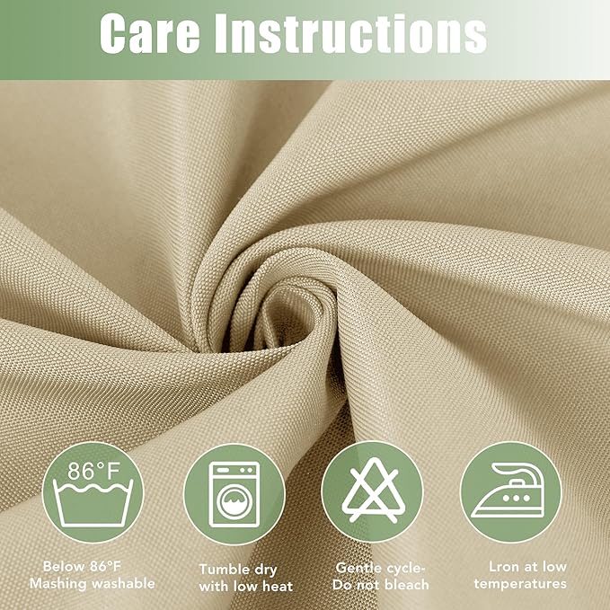 HolidayIdeas Waterproof Outdoor Curtains for Patio, 6 Panels - 54x108 Inches - Weatherproof Privacy Outsides Curtains for Backyard Porch Gazebo, Sunlight & UV Blocking (Cream, Grommet Top)