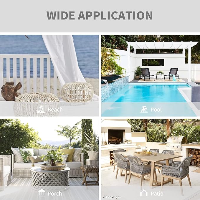 Outdoor Patio Curtain Waterproof Darkening Thermal Insulated Indoor Curtains for Bedroom, Porch, Living Room, Pergola, Cabana, W105 x L120 Extra Wide Room Divider, Set of 2 Panels, Pure White