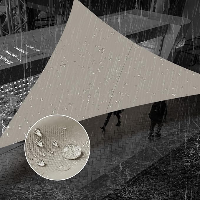 SUNNY GUARD Waterproof Sun Shade Sail 10'x15'x18' Taupe Right Triangle UV Block Sunshade for Backyard Yard Deck Patio Garden Outdoor Activities and Facility(Customized)